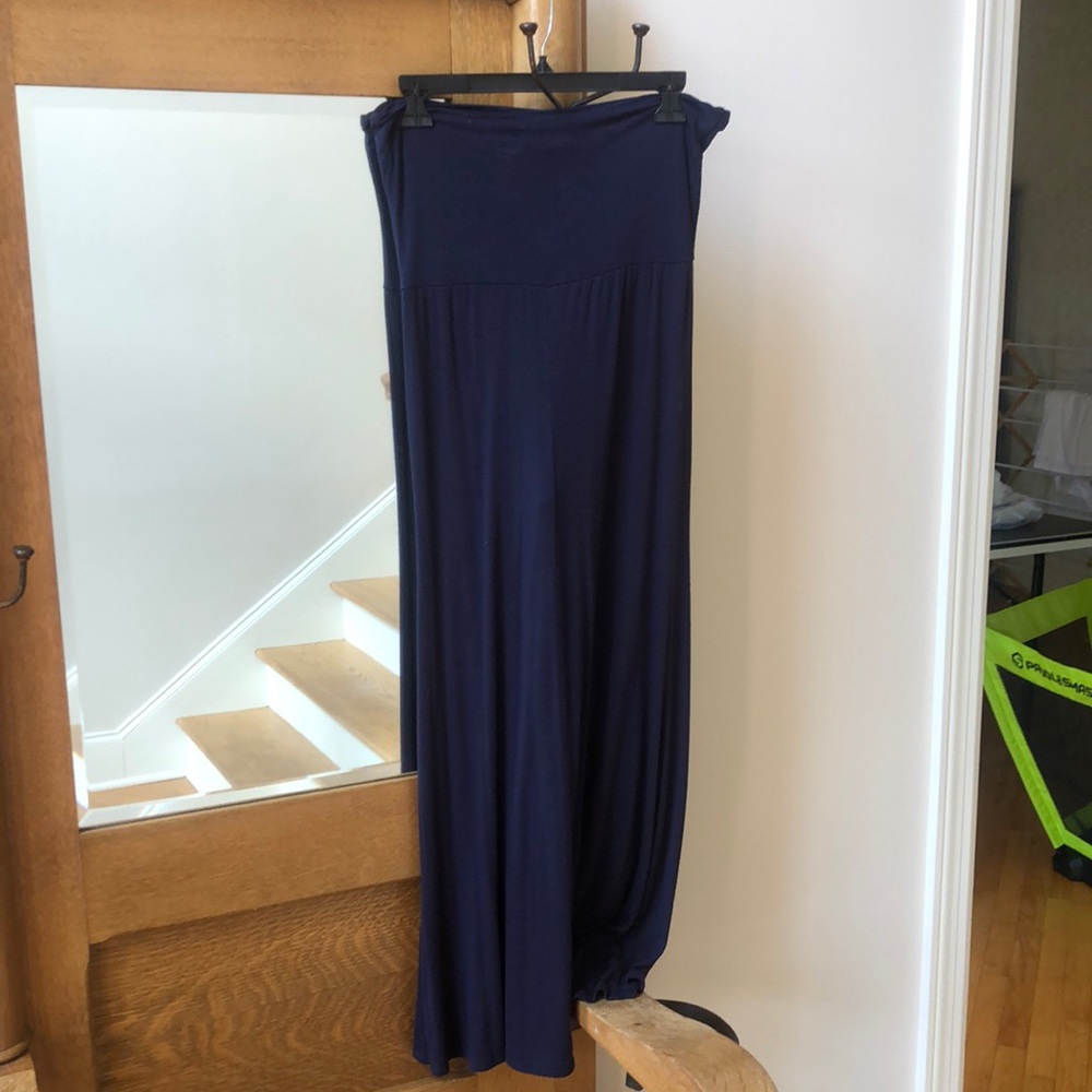 Hot Luxx strapless maxi dress Blue. soft fabric. Can be worn as a long skirt.